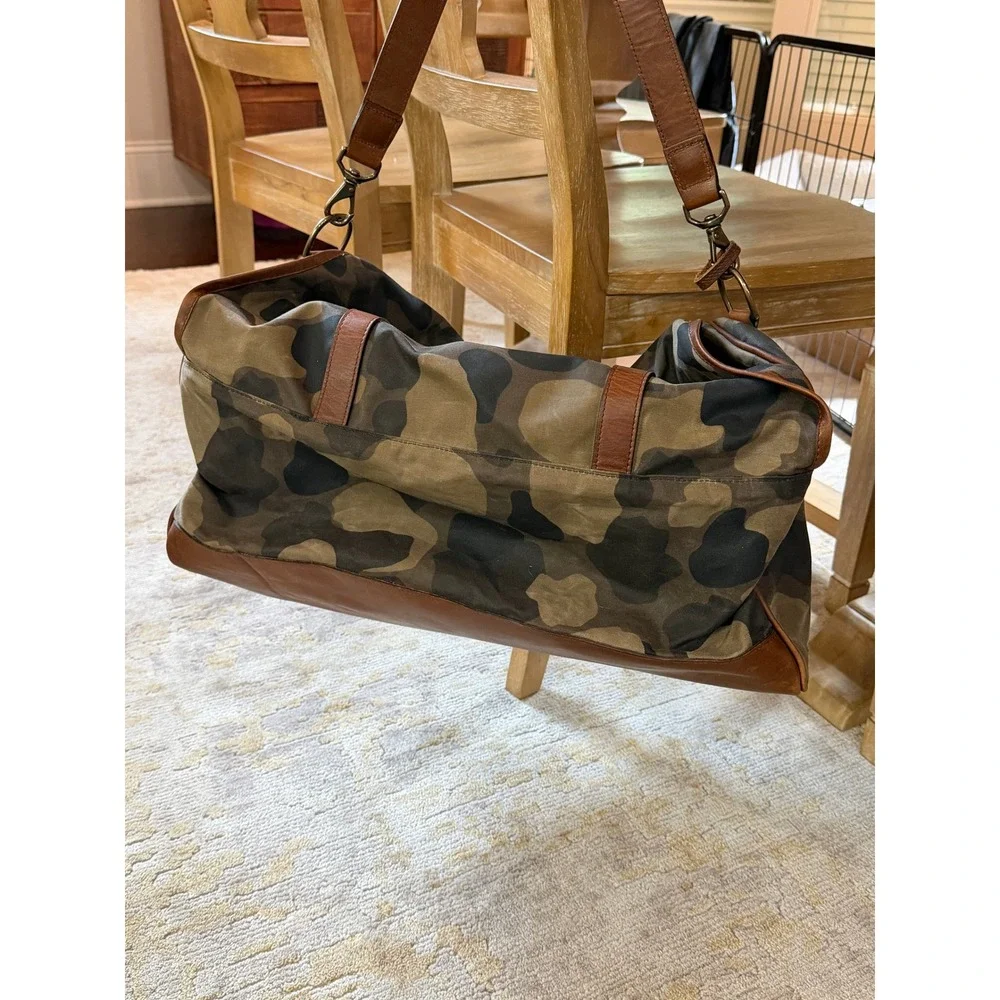 Tom Beckbe Canvas Field Bag Leather Trim Weekend Travel Dufflebag